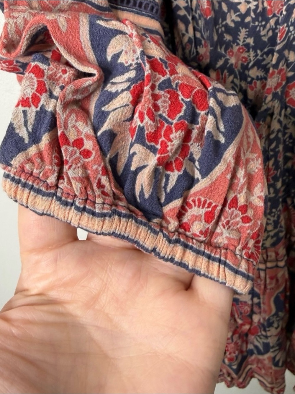 SPELL & THE‎ GYPSY COLLECTIVE Floral Print Boho Tie-Waist Mini Dress Sz. XS - Picture 4 of 6